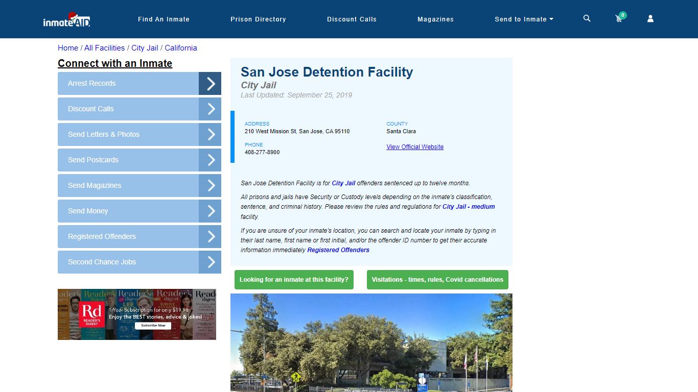 San Jose Detention Facility | Inmate Locator